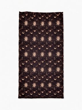 Celestial Sun Moon Scarf Shawl Boho Astrology Wrap Black Headscarf Tapestry Ect